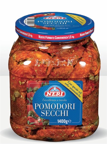 POMODORI SECCHI OLIO GIRASOLE kg.1,40 NERI