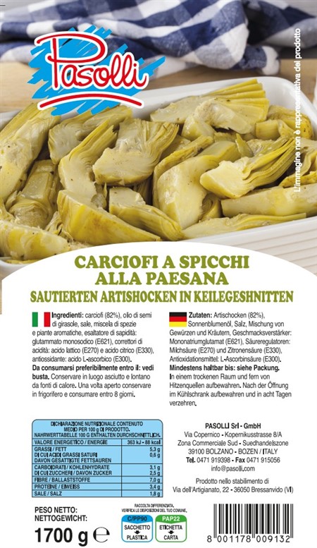 SPICCHI CARCIOFO in OLIO G. PAESANA BS gr.1700 PASOLLI