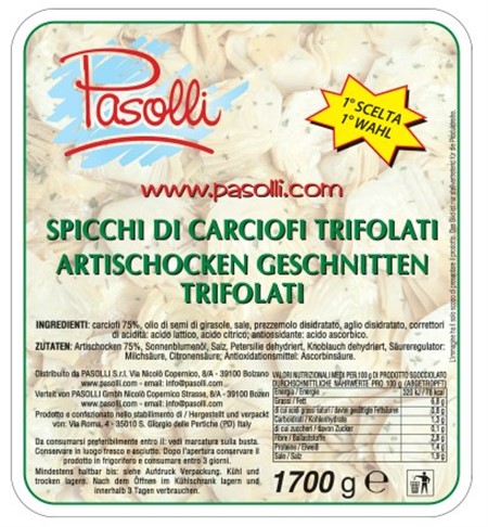 CARCIOFI TRIFOLATI SPICCHIO OLIO kg.1.70 PASOLLI