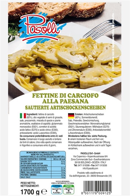 FETTINE CARCIOFO in OLIO G. VILLANELLA BS gr.1700 PASOLLI
