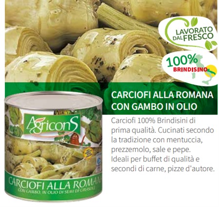 CARCIOFI alla ROMANA c/GAMBO OLIO 3/1 AGRICONS