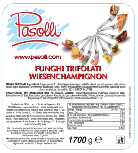 FUNGHI TRIFOLATI OLIO KG.1,7 x 6 Pz. PASOLLI