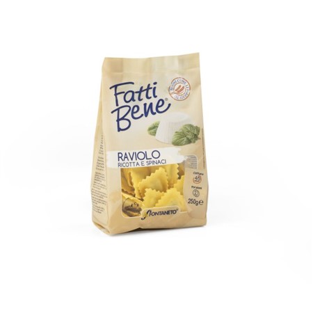 RAVIOLO RIC/SPINACI gr.250 x12 pz FATTI BENE