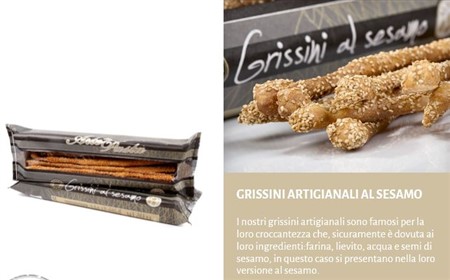 GRISSINI ARTIGIANALI al SESAMO gr.200 x16conf FONTANETO