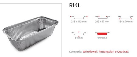 ALUBEHAELTER O/DECKEL x 100 St o/Deck R14L