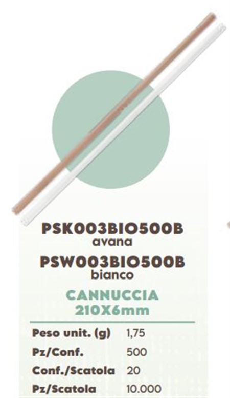 CANNUCCIA CARTA AVANA cm.210x6 pz.500