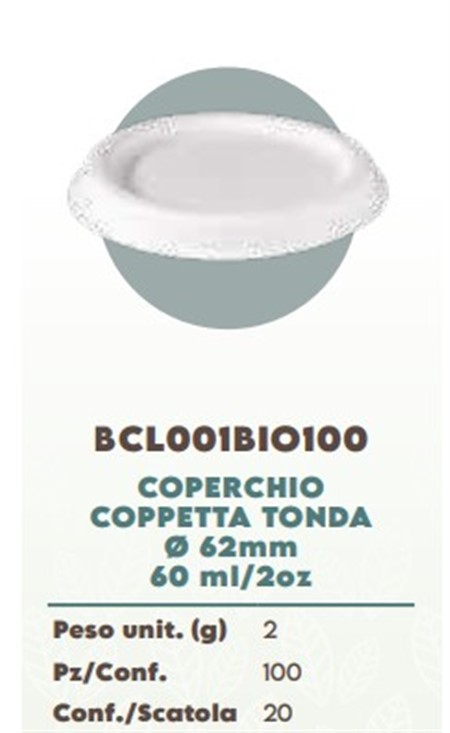 COPERCHIO COPPETTA SALSE x100 pz BIO