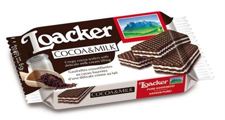 WAFER CACAO & MILK gr.45x 25 pz LOACKER