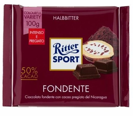 RITTER SPORT FONDENTE 50% gr.100 x12 pz